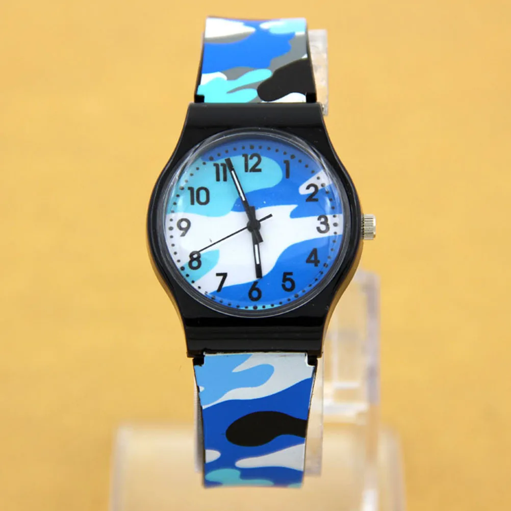 

1 pc Kids Quartz Watch Camouflage Design Durable Waterproof Children Watch Adjustable Strap Cool Gift For Boys Girls Outdoor Use