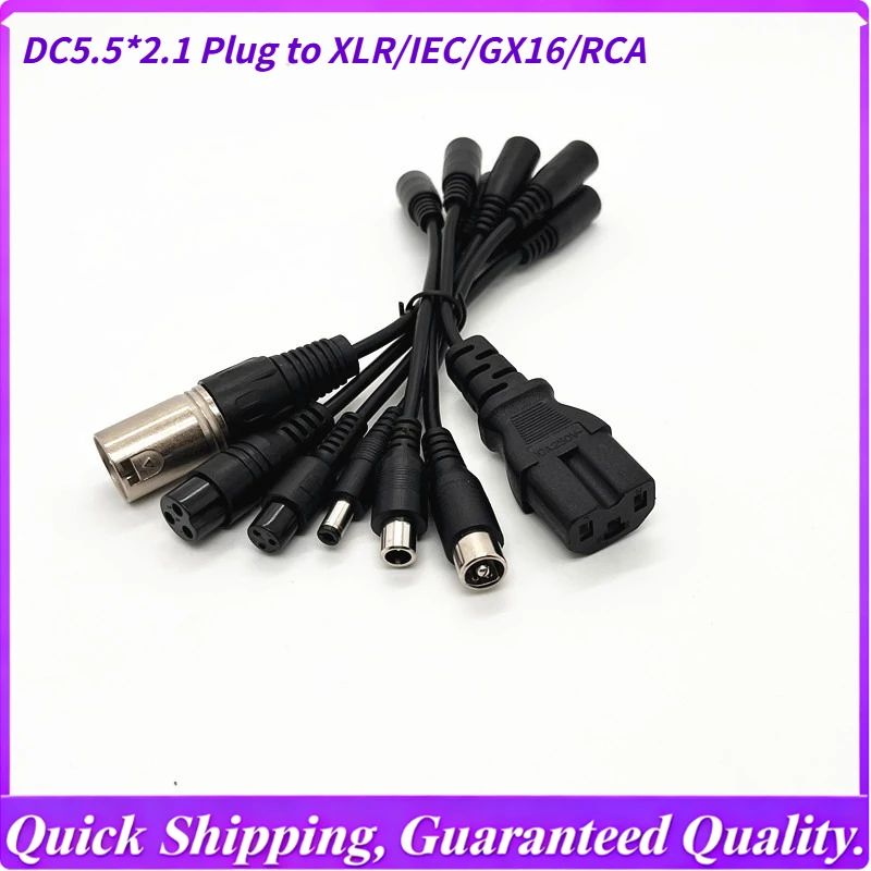 

Universal Adapter Cable with DC5.5*2.1 Plug to XLR/IEC/GX16/RCA, Multi-Interface Converter for E-Bike Hoverboard Scooter Charger