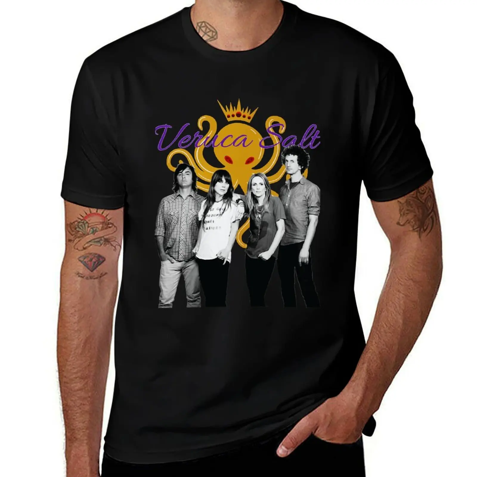 

Retro Vintage Veruca Alternative Salt Rock Band Gifts Everyone T-Shirt Functional Casual Short Sleeve Tee