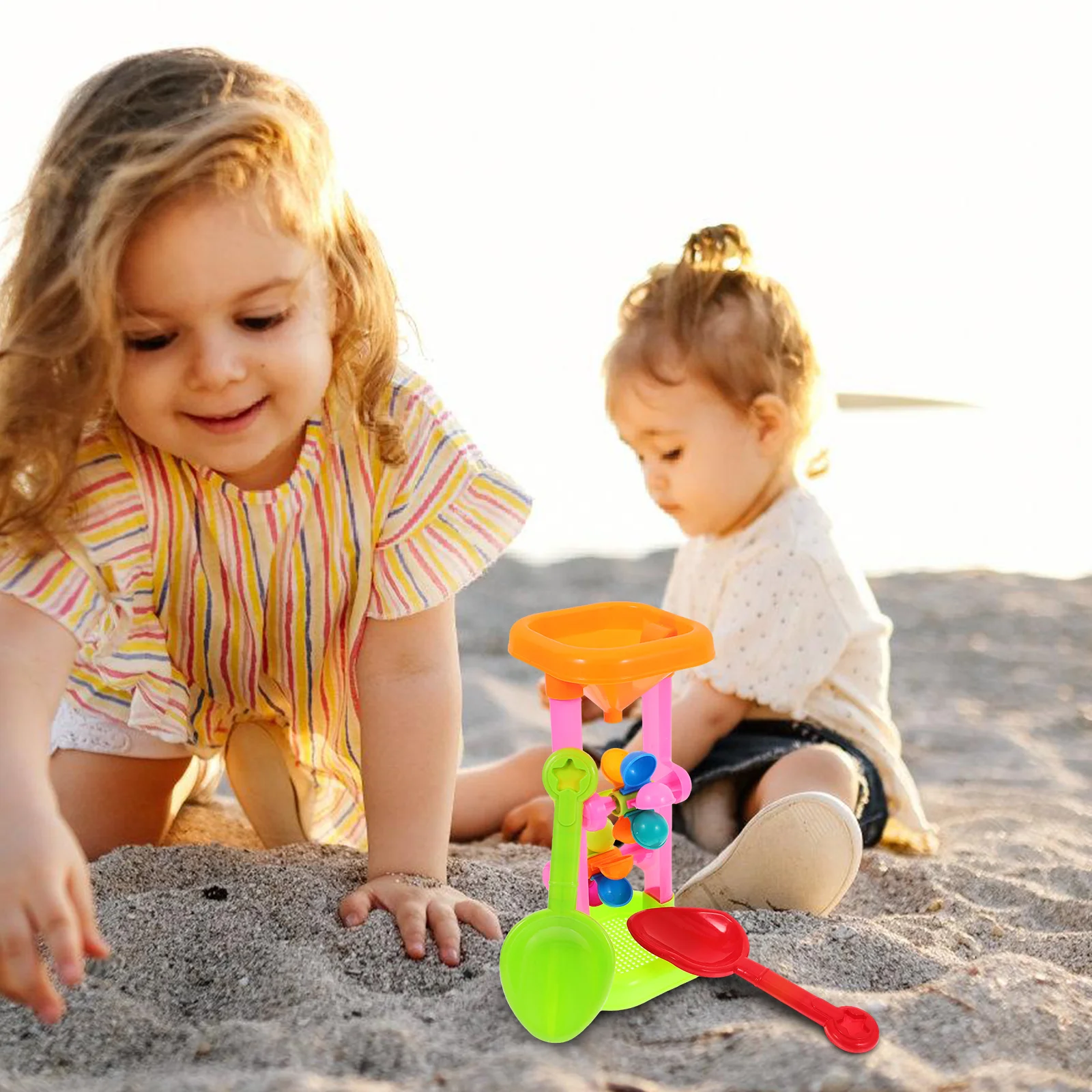 Zandloper Strandtafel Waterspeelgoed voor kinderen Zandwiel Zandbak Windmolen Plastic speelset Speelbal Baby