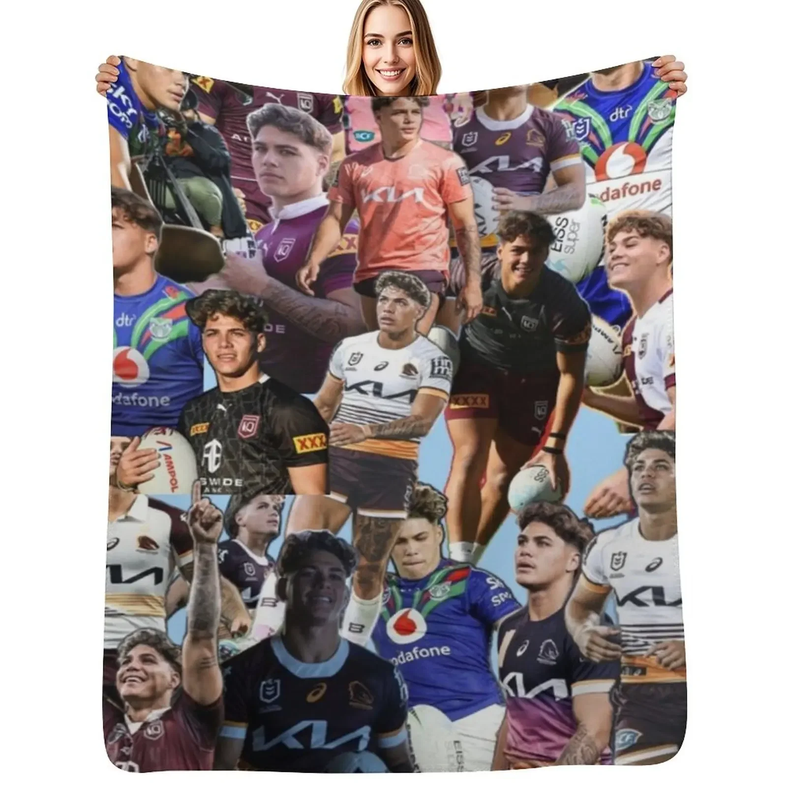 

reece walsh nrl hot collage photos Throw Blanket Soft Beds Bed linens Personalized Gift Blanket