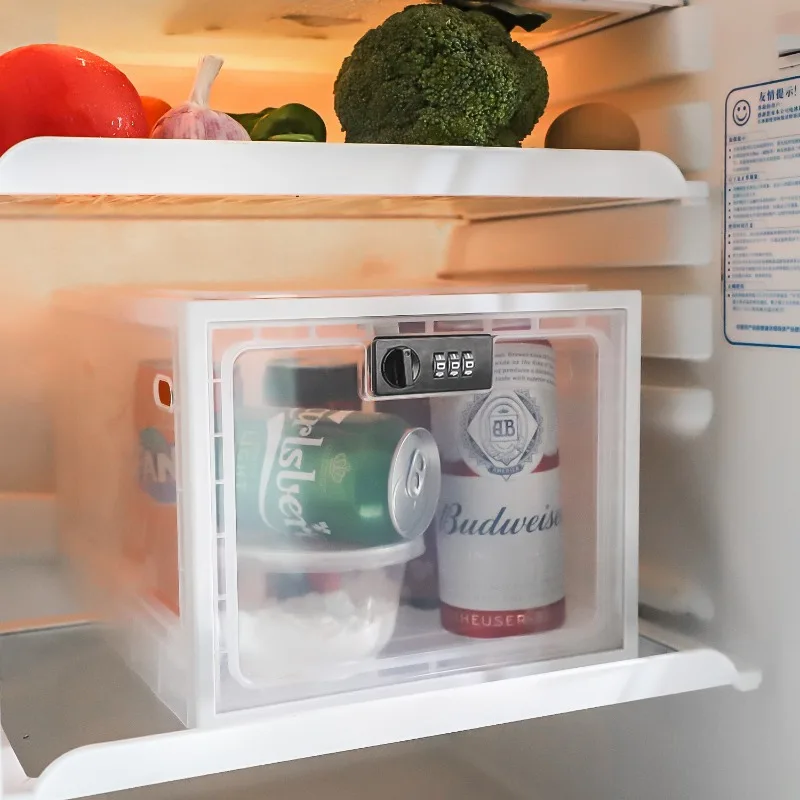 Refrigerator Food Transparent Storage Box With Combination Lock Medicine Box Compact Sanitary Mobile Phone Tablet Password Box