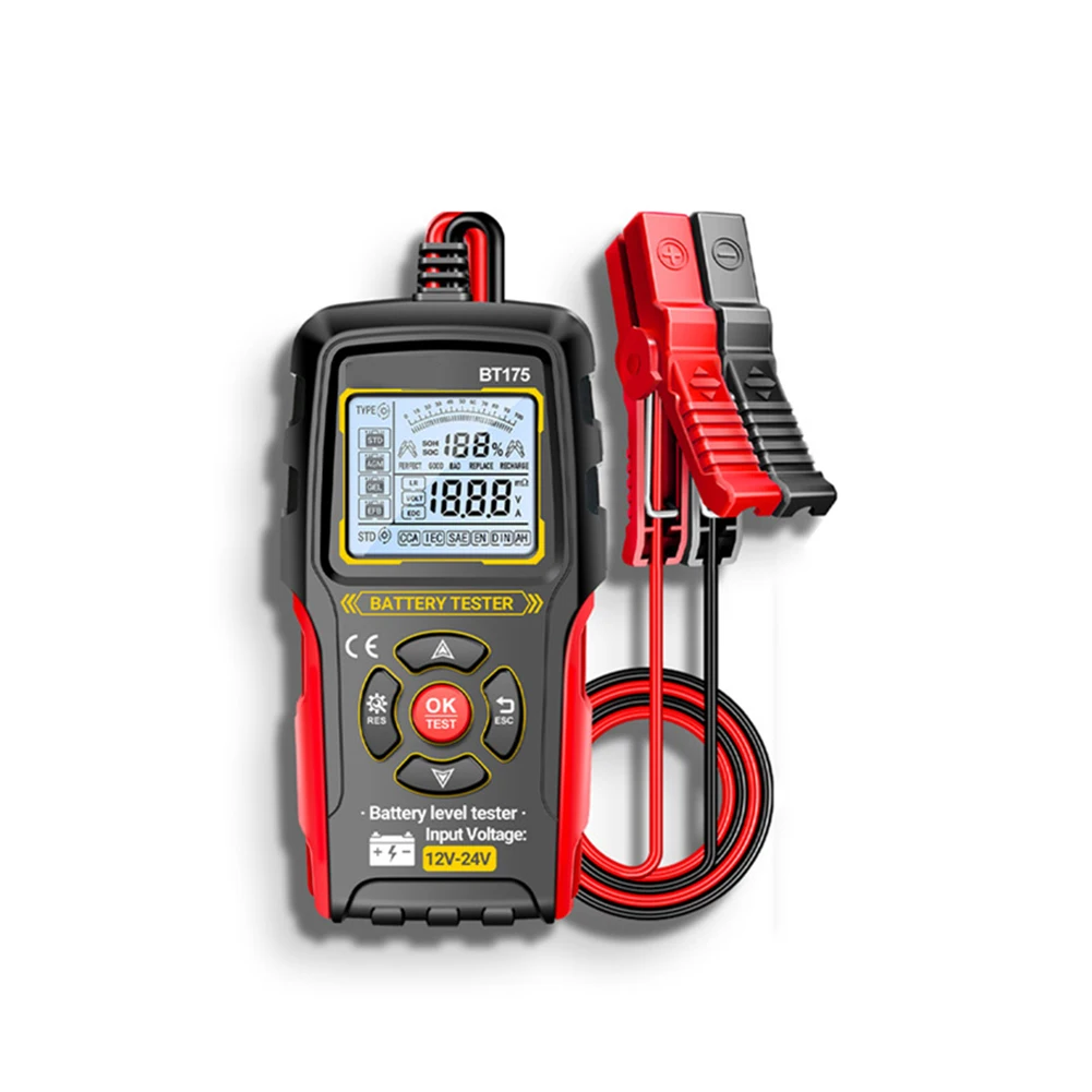 

For car Battery Tester Digital Voice Display for 12V 24V Acid Motorcycle Forklift Battery Condition Measurement