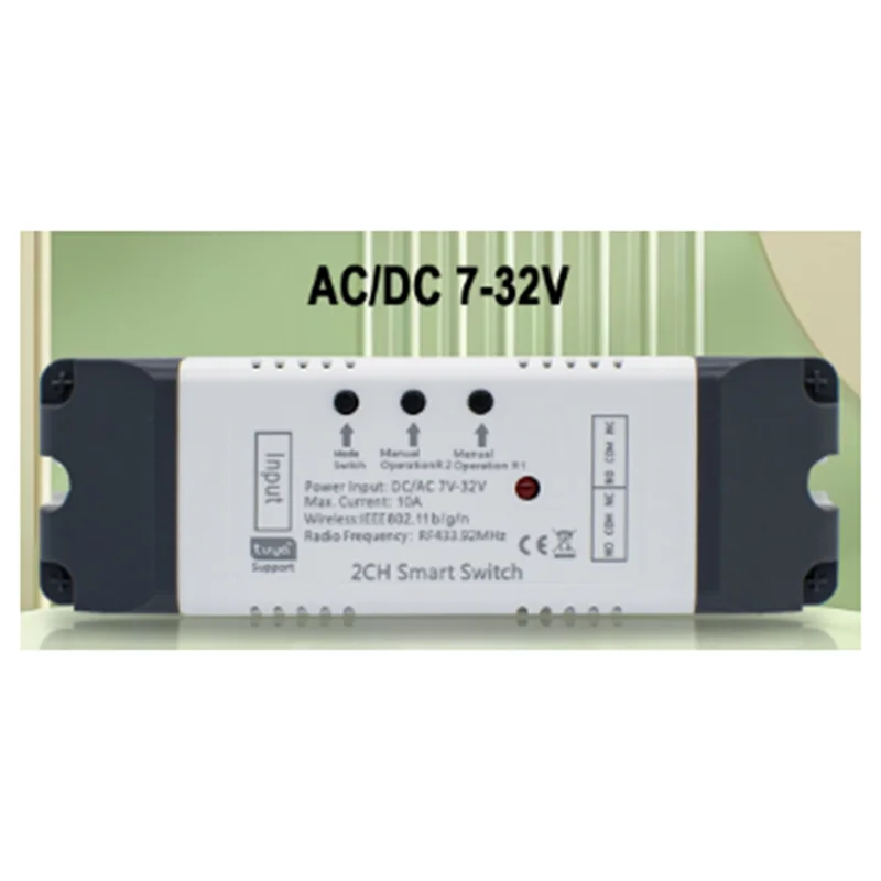 REPLA-2 Channel AC DC Switch, RF433 Remote, 2CH Pulse Relay Module For Tuya Smart Wifi Linear Actuator Motor Controller