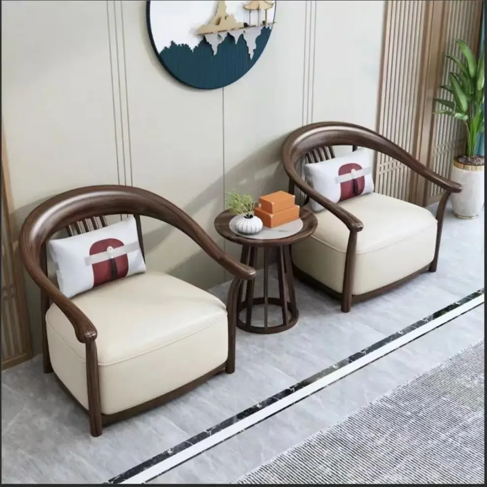 Sofa kursi santai tiga bagian gaya mewah ringan warna hitam emas Cina baru