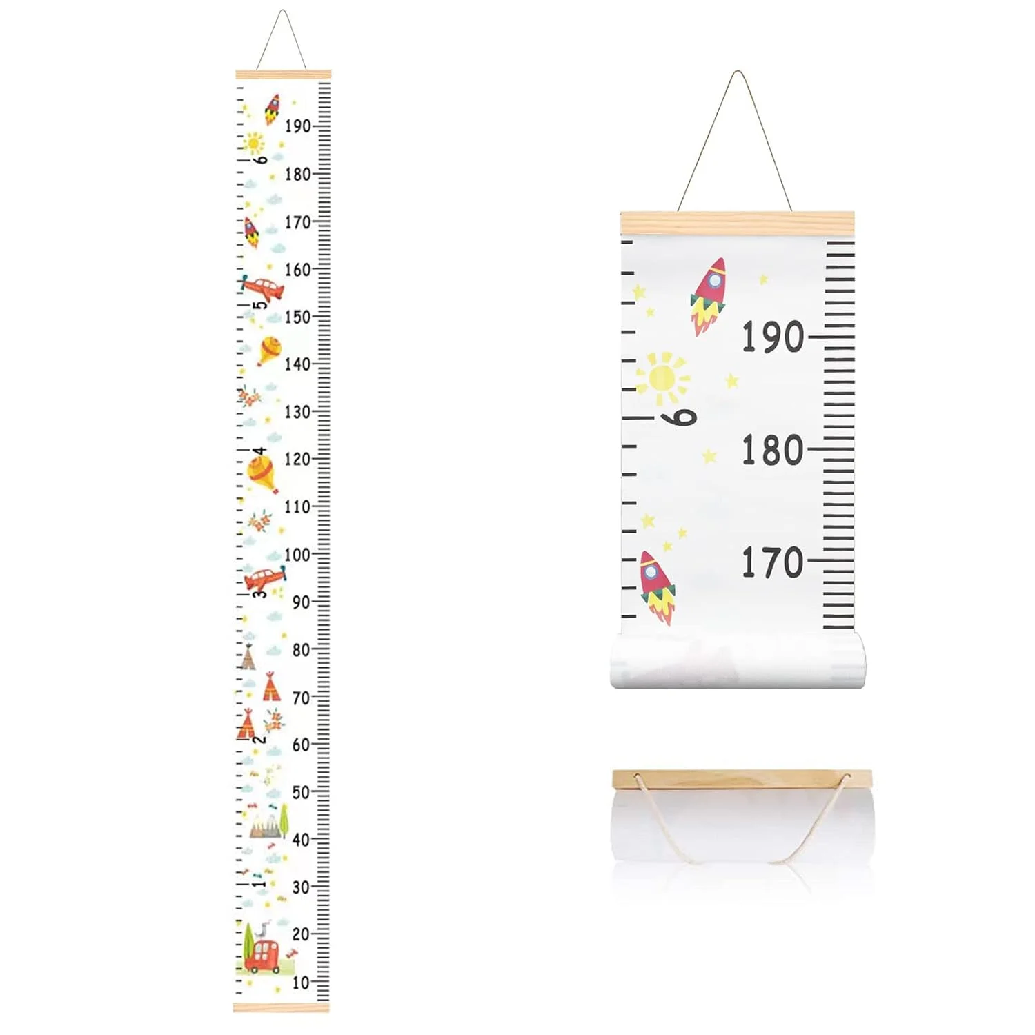 

Growth Chart for , Canvas Height Chart Ruler Removable Wood Hanging Wall Ruler Measurement Chart for Decoration (White)