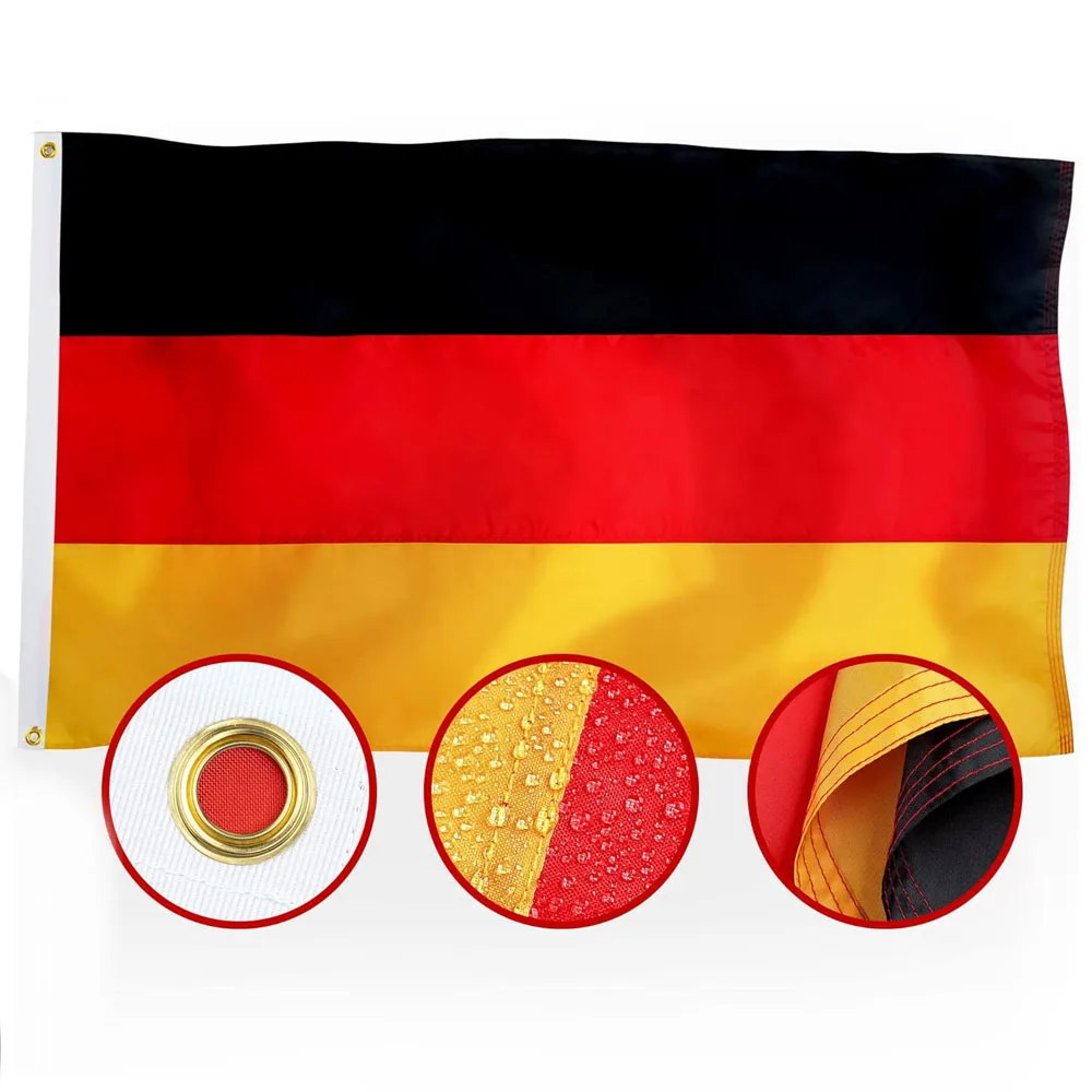 3x5Ft 90×150CM Premium Nylon Germany Flag Outdoor Double Sided Heavy Duty German National Country Flags