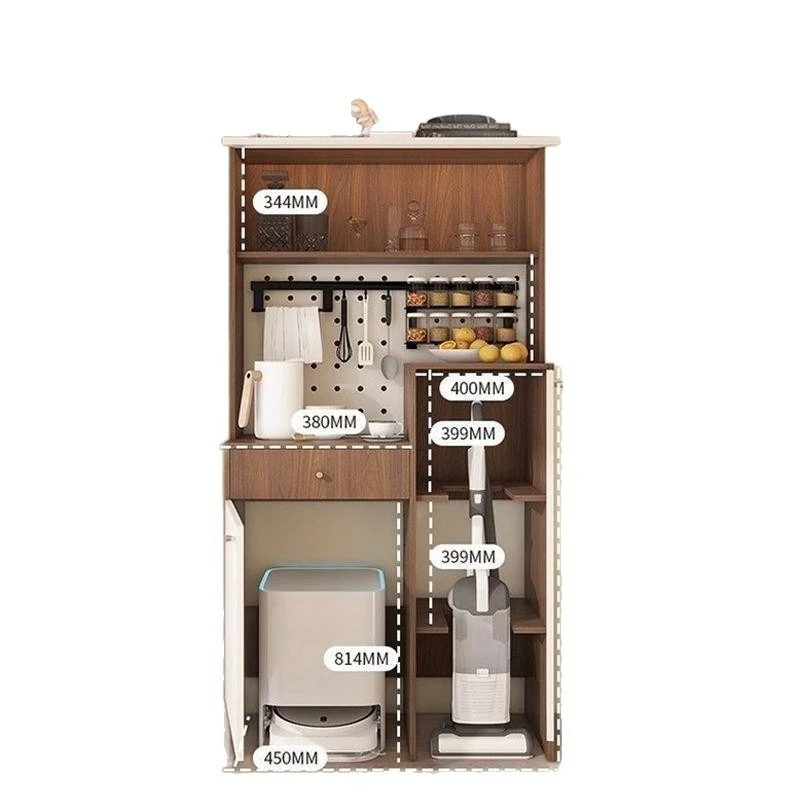 Retro style household sweeping robot cabinet corner tea cabinet living room side cabinet rack storage locker
