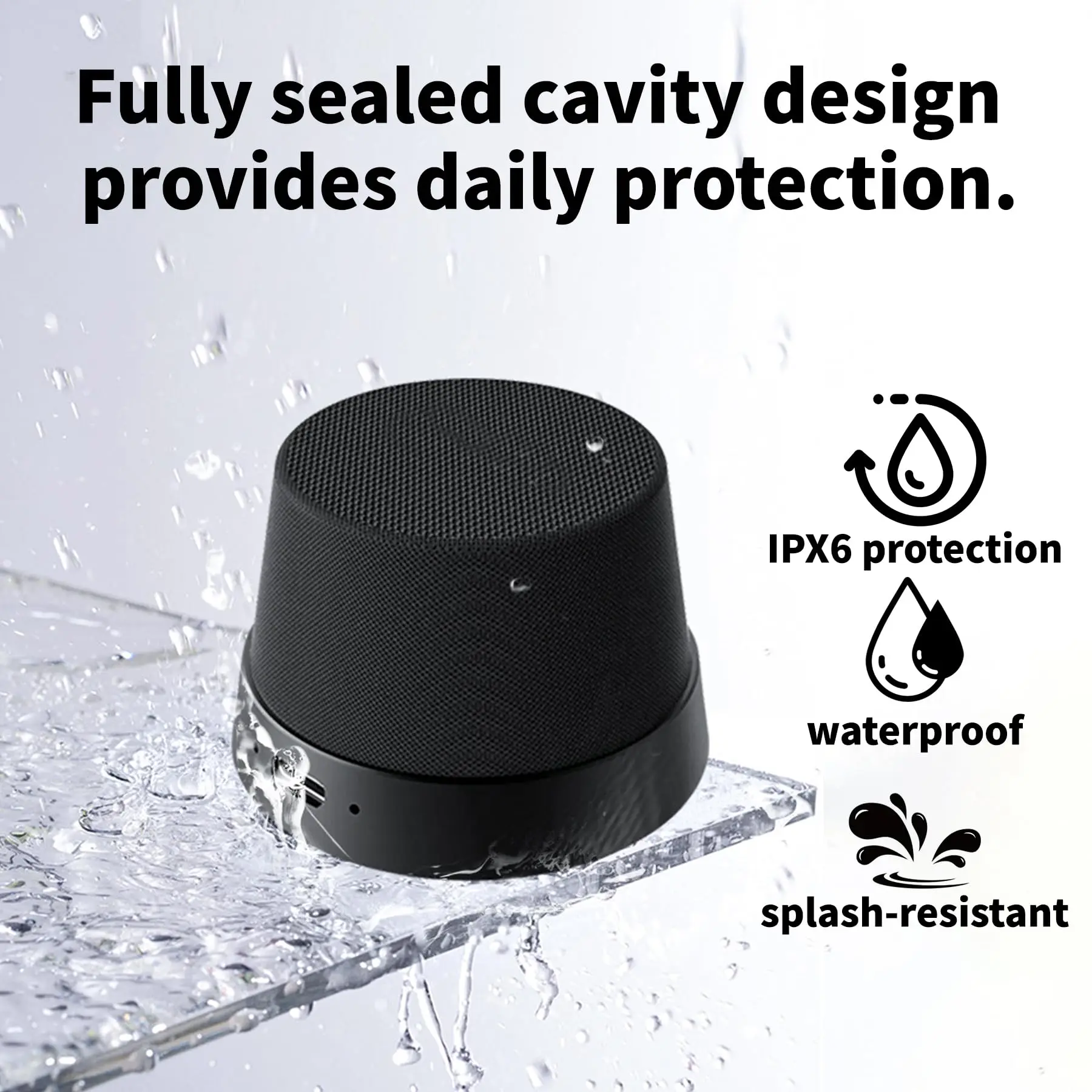 Magnetic Portable Speaker Wireless IPX6 Waterproof Shower Speaker Small With Bass Magnetic Cell Phone Stand For Outdoor Gift view 3