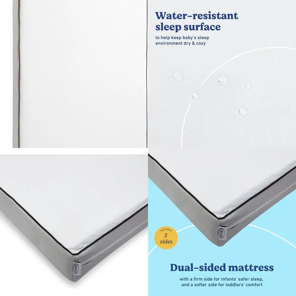 Essentials Colchão de berço e criança dupla face de 6 polegadas – Capa de colchão de berço de bebê ultramacio premium para dormir tranquilo, GREENGUARD G