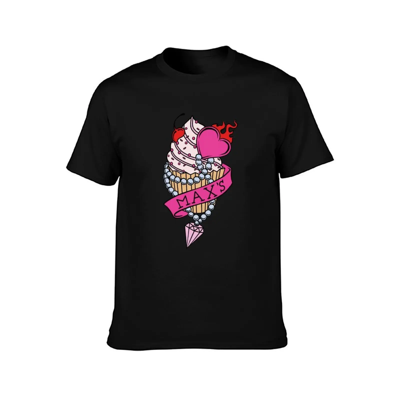 Max's Homemade Cupcakes Logo from Two Broke Girl$ T-Shirt, Summer Casual Cotton Tee, Oversized Streetwear Tops, Unisex Men Women