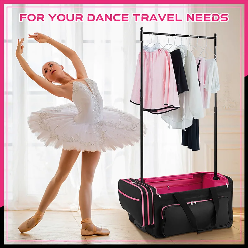 Hot Sale Dance Bag Duffel Bag Foldable Large Capacity Performance Travel Bag with Retractable Clothing Rack