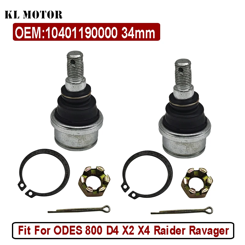 

2PCS Ball Joint Upper Front 34mm Dominator For ODES 800 D4 X2 X4 Raider Ravager QUAD GO KART 10401190000