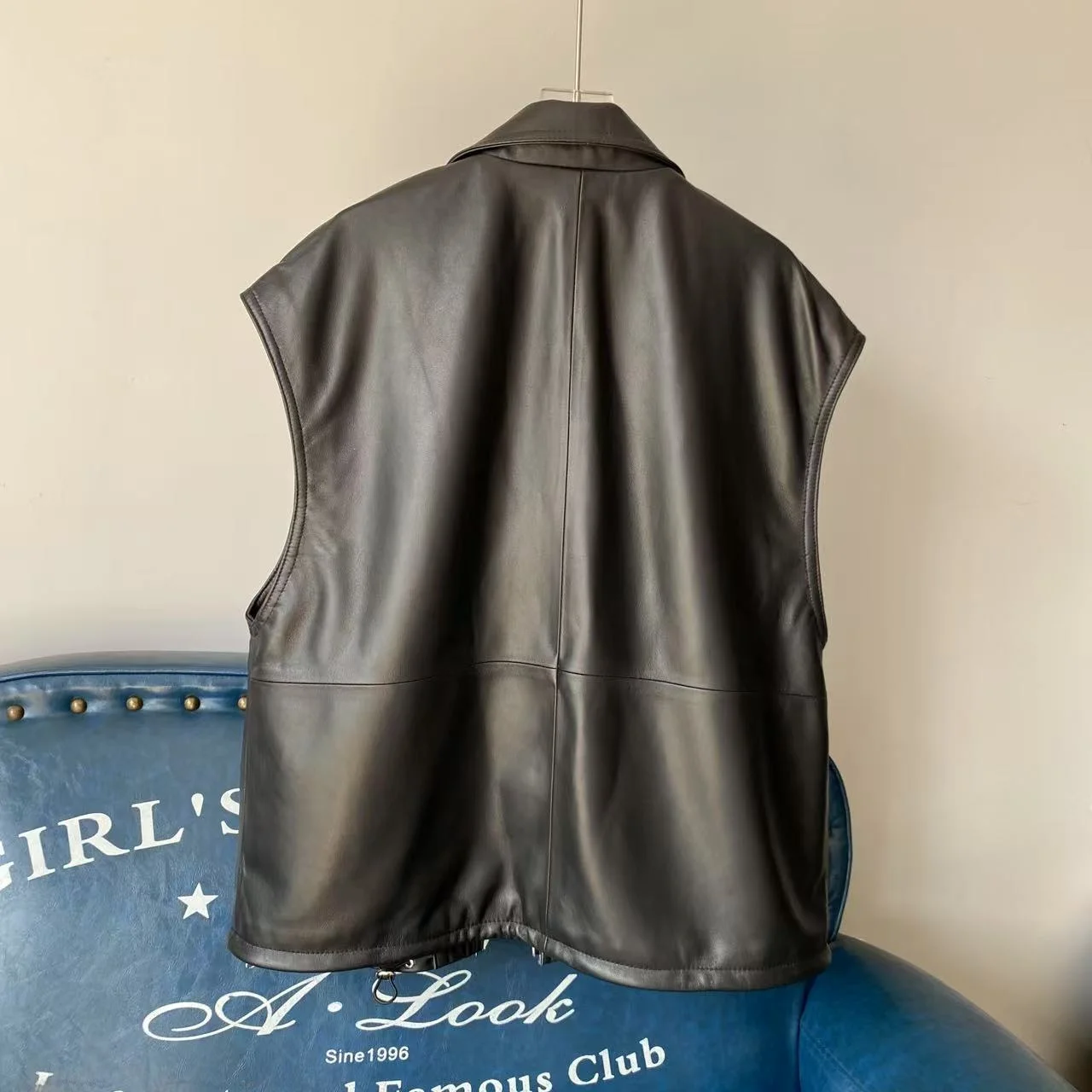 2025 가을 신상 여성용 천연 가죽 자켓 양가죽 오토바이 슬림 코트 중간 길이 스탠드 칼라 슬리밍...