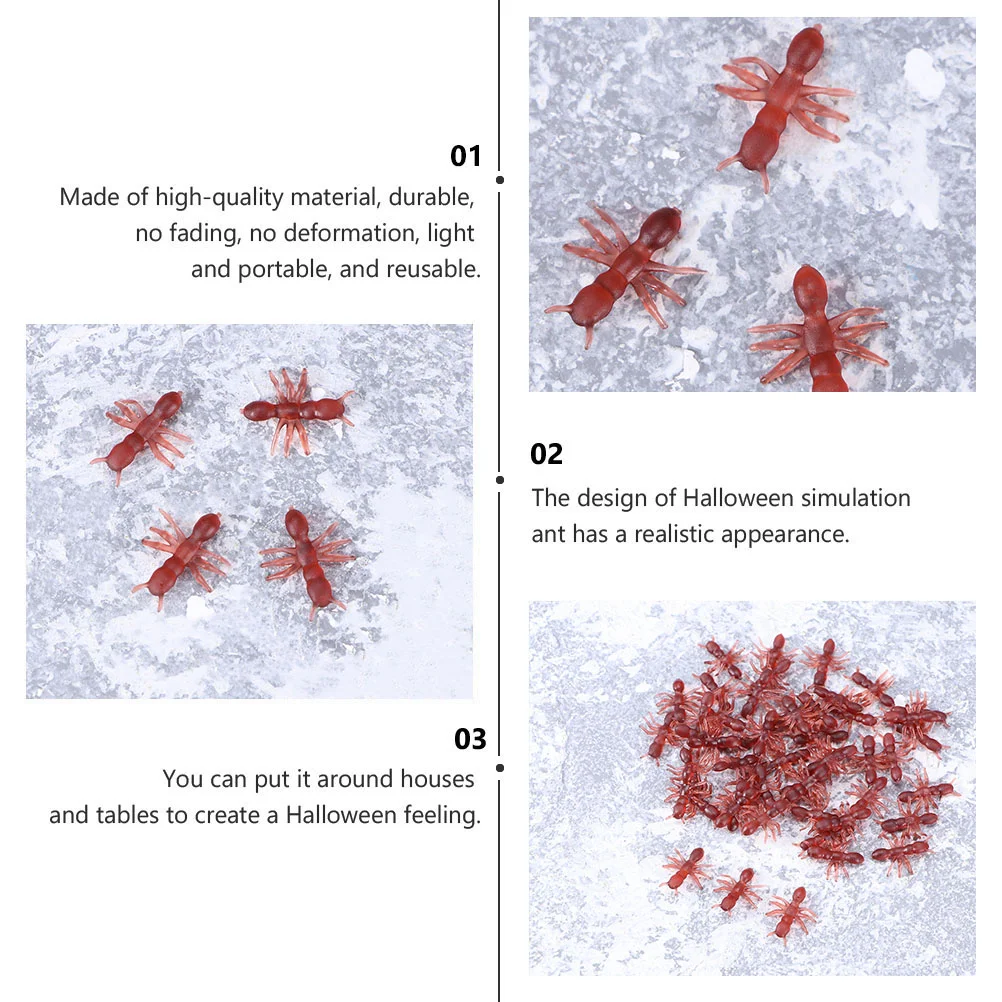 100 pçs simulado formigas brincadeira brinquedo simulação dcoer decoração de halloween cerâmica complicado criança crianças brinquedos