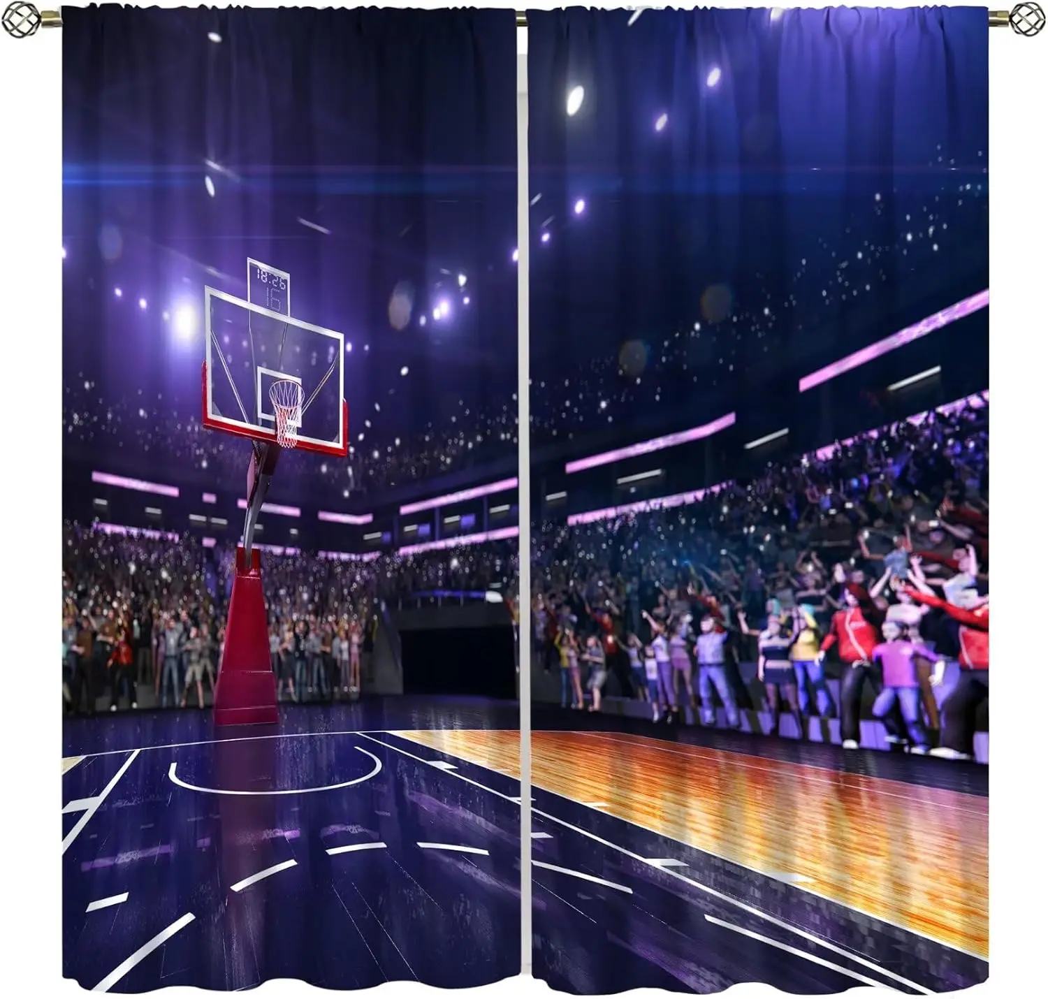 Boys Basketball Curtains Sports Theme Basketball Court Teenagers Children Bedroom Printed Boys Insulation Decorative Curtains