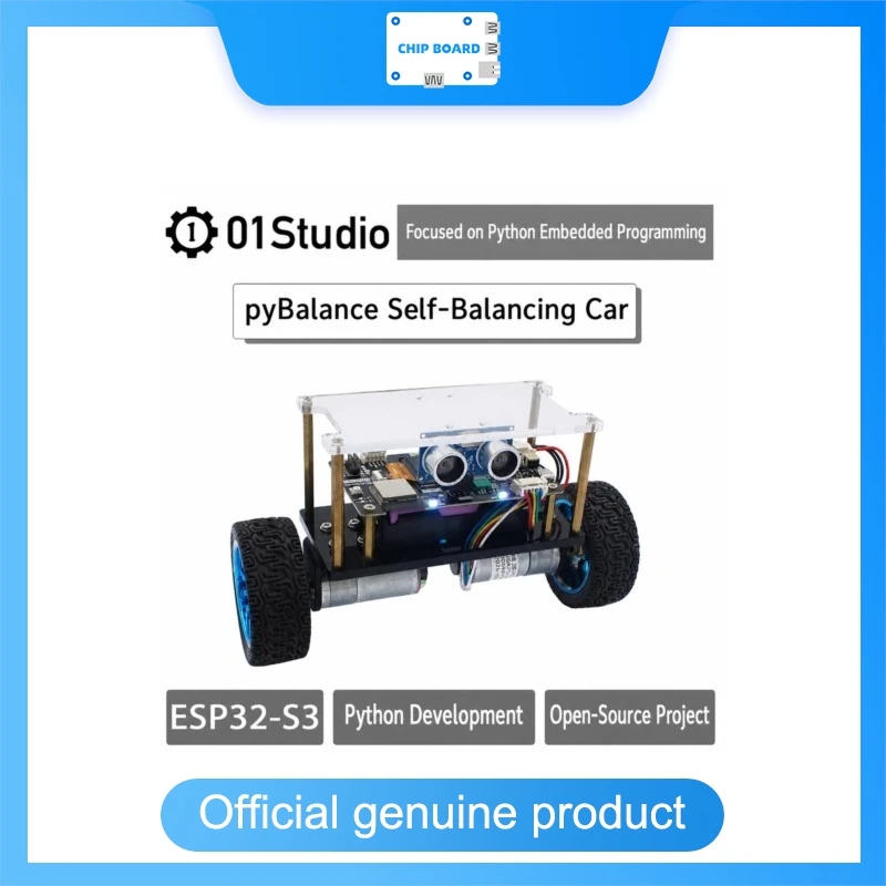01Studio pyBalance ESP32-S3 Self-Balancing Robot Car, Open-Source Python Coding Platform with Dual-Wheel Motion Control
