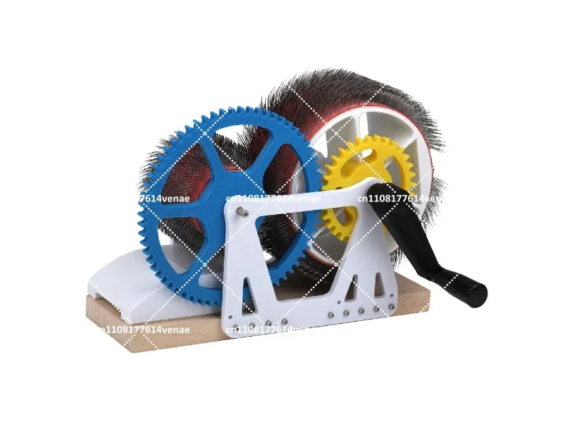 Portable Hand-Cranked Wool Carding Machine for Spinning, Felting, DIY Fiber Blender Craft Tool