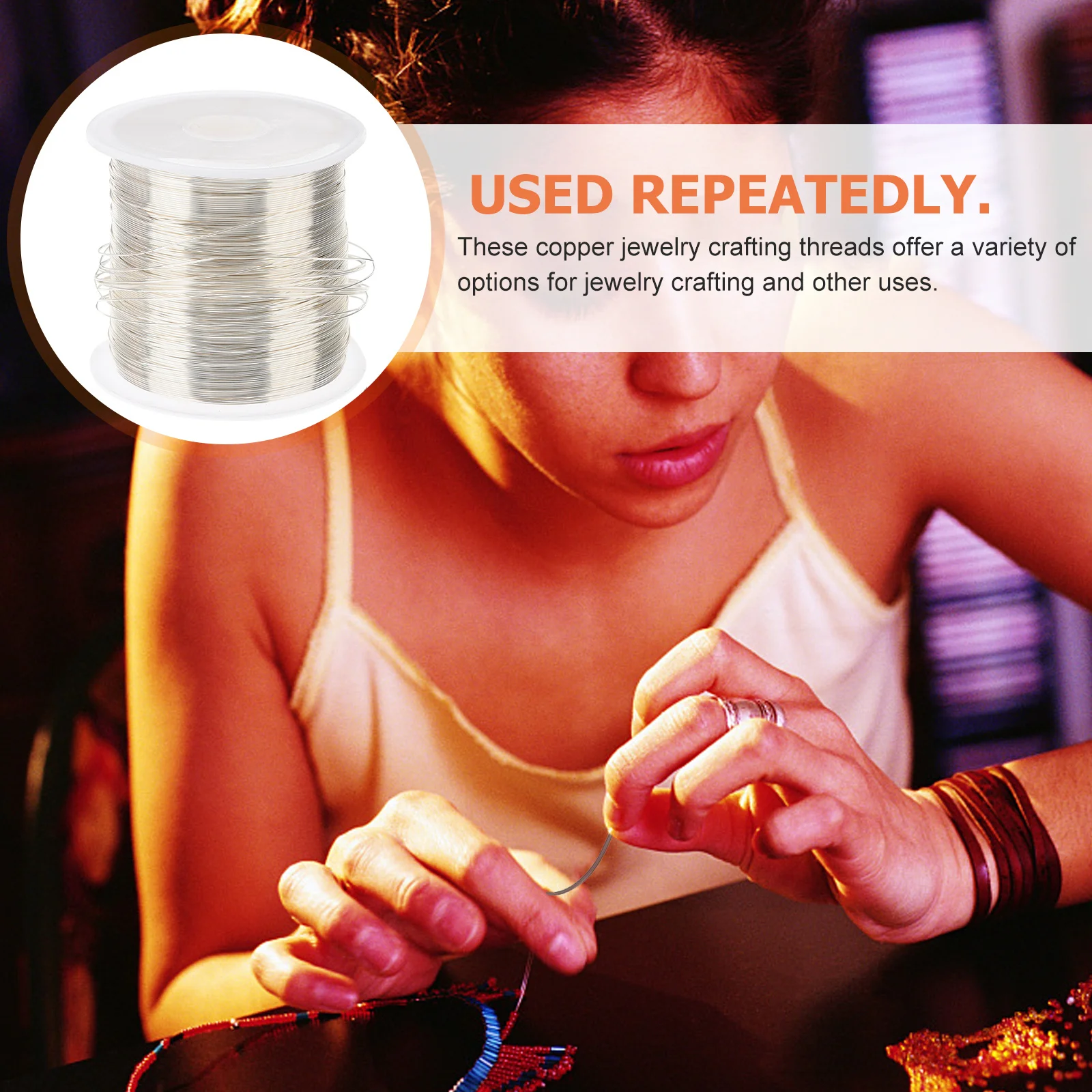 Fil de cuivre résistant au ternissement, 1 rouleau de 100M, 1 pièce, pour la fabrication de bijoux, projets artisanaux de perles, matériel de cordage à Armature Durable