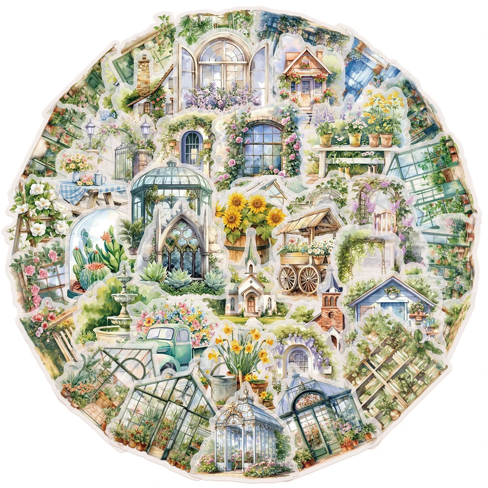 10/30/50 stücke Cartoon Transparent Garten Cottage Ästhetische Aufkleber Laptop Kühlschrank Gitarre Sammelalbum Dekoration Aufkleber Kinder Spielzeug