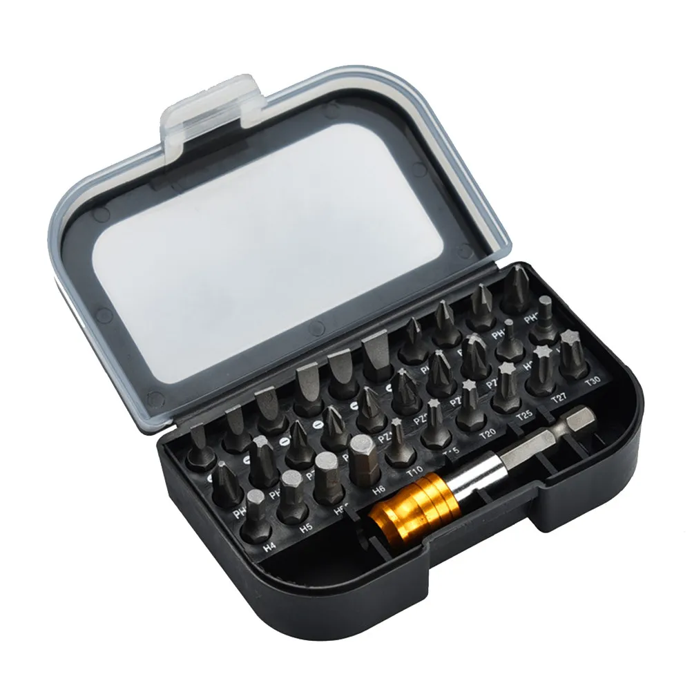 

31Pcs Screwdriver Bit Set Alloy Steel Precision Tools for Repair with Slotted Security Bits in Molded Case
