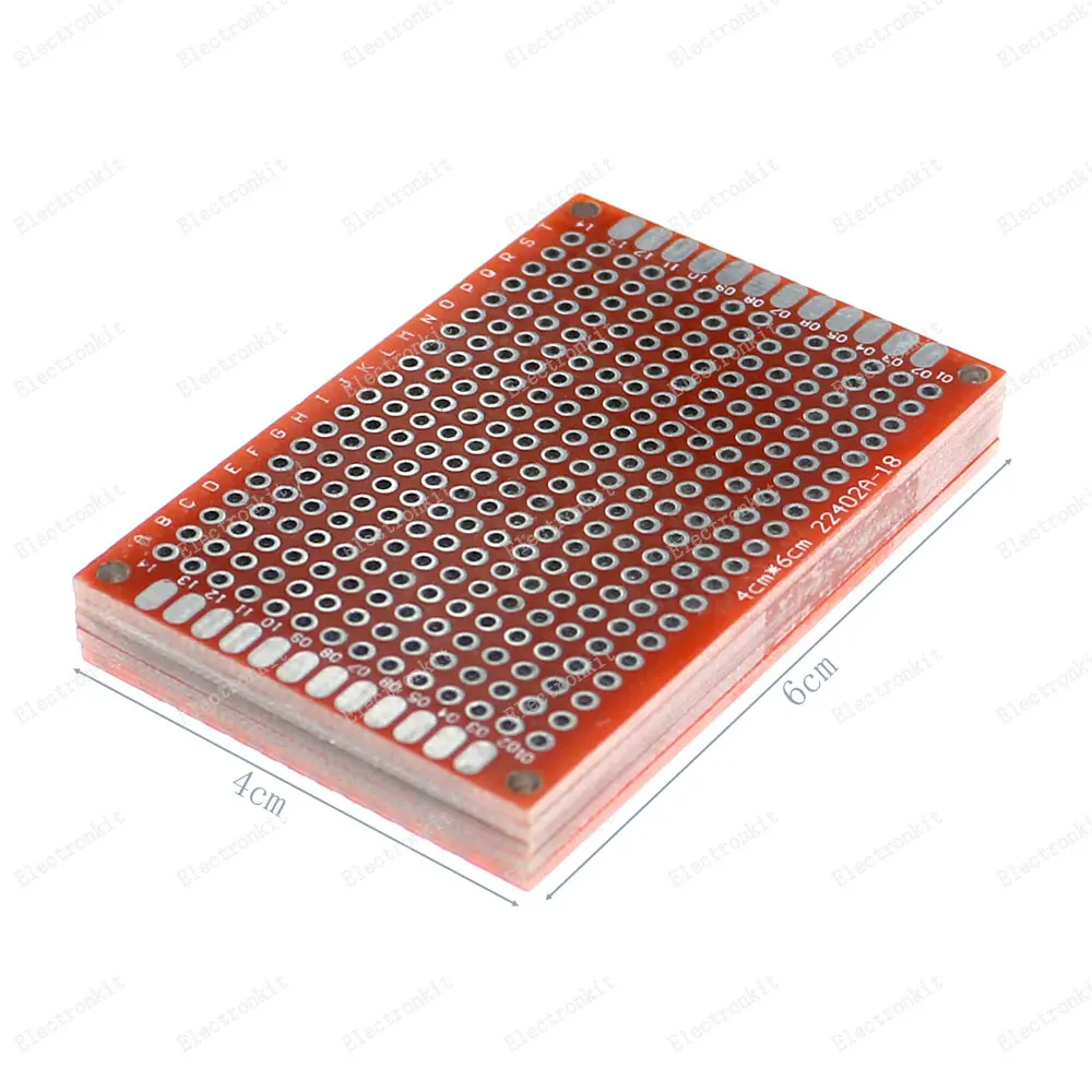 Imagem -03 - Protótipo Pcb Placa de Circuito Protoboard Universal Prototipagem Stripboard Veroboard 2x8 3x7 4x6 5x7 Pcs Cada Mix Vermelho 20 Peças Lote