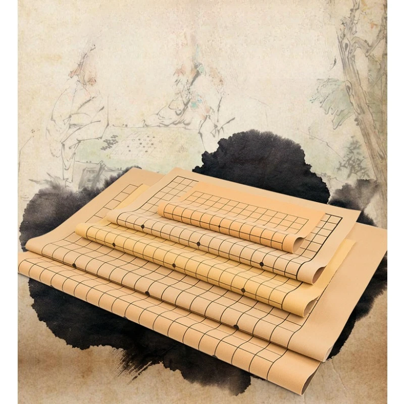 1 Buah 45CM * 51CM Dua Sisi Penggunaan Ganda Praktek Gomoku PU Go Board Kain Beludru Lembut Tahan Air Tahan Aus Dapat Dilipat Pemula