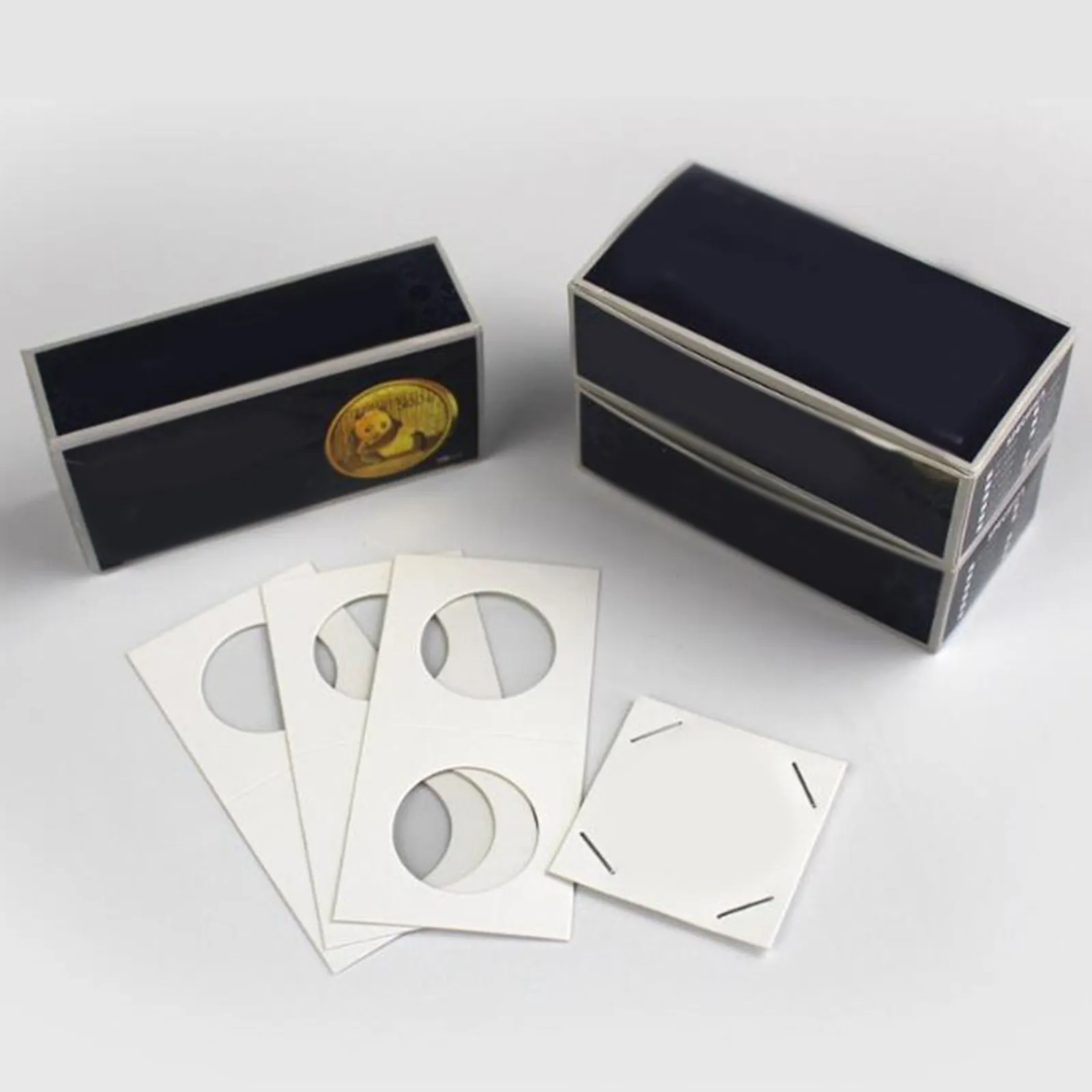 

300Pcs Premium Paper Coin Holders for Collectors Ultra-Thick Wood Pulp Clear Protective Storage Case for Silver Gold
