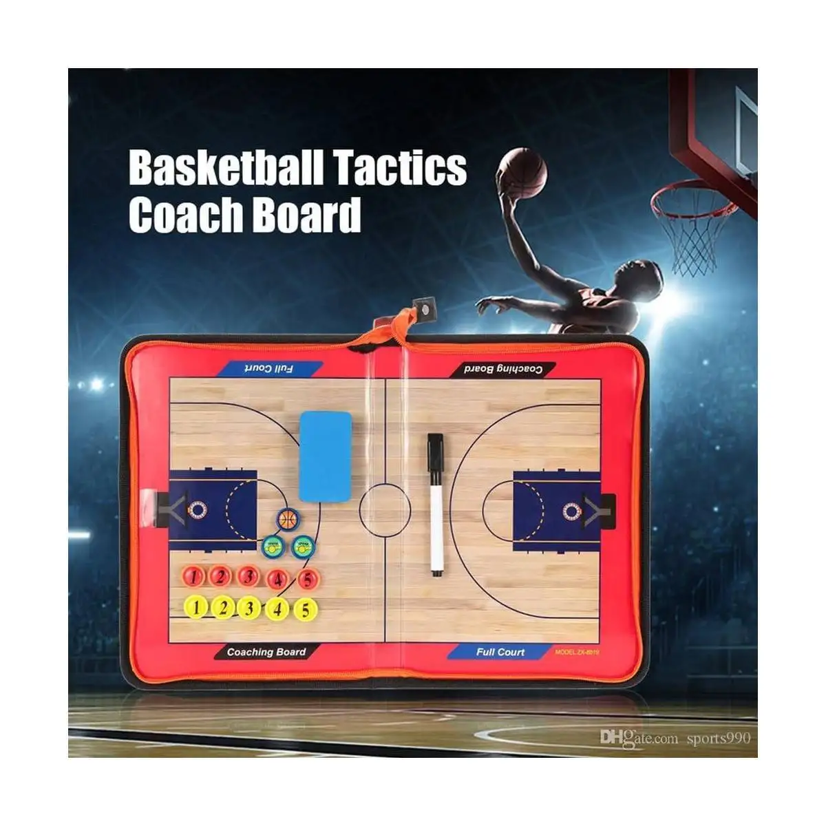 FANDAO Баскетбольная сумка на молнии, тактическая доска с пятью сторонами, обучающая демонстрационная книга, магнитная ручка с номером, сумка с магнитной этикеткой