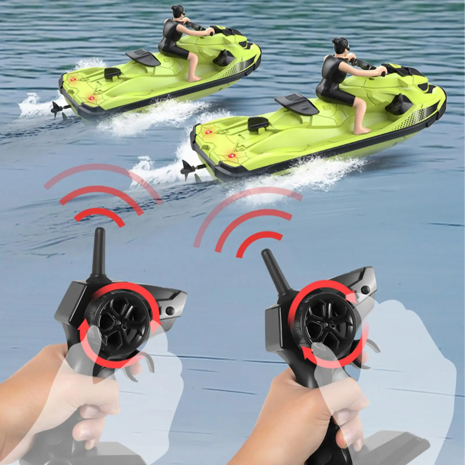 

2.4GHz Remote Control Boat Fast Racing Waterproof Pool Lake Toy with Light for Kids Boys Girls Outdoor Water Play