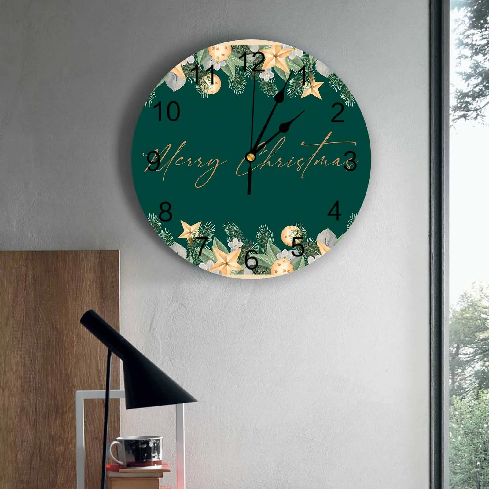 Plant Pine Needle Lantern Ball PVC Wall Clock Bedroom Decoration Wall Clock Modern Design Home Decore Wall Digital Clock