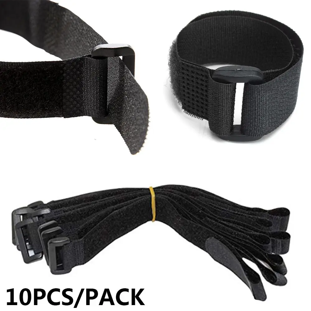 20*500mm 10pcs New Self-adhesive Multil Purpose Nylon Hook & Loop Strap Cable Ties Reusable Fastening Bike Tie