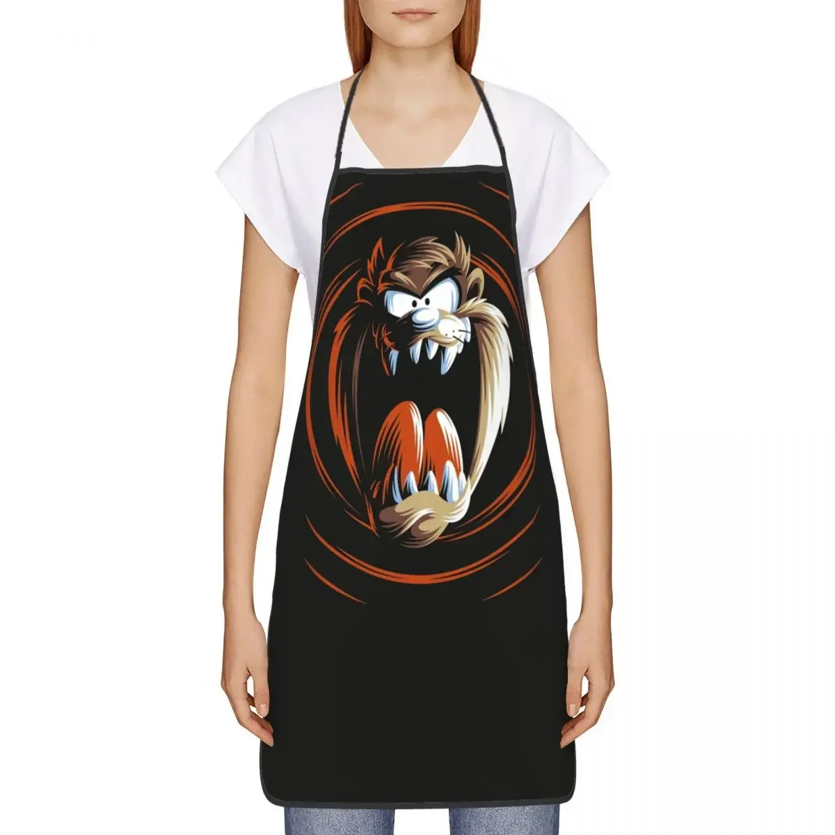 مريلة تاسمانيان شيطان مضحكة للرجال والنساء ، مريلة مطبخ طاه ، مطبخ مطبخ ، خبز وطبخ ، كرتون تاز للكبار