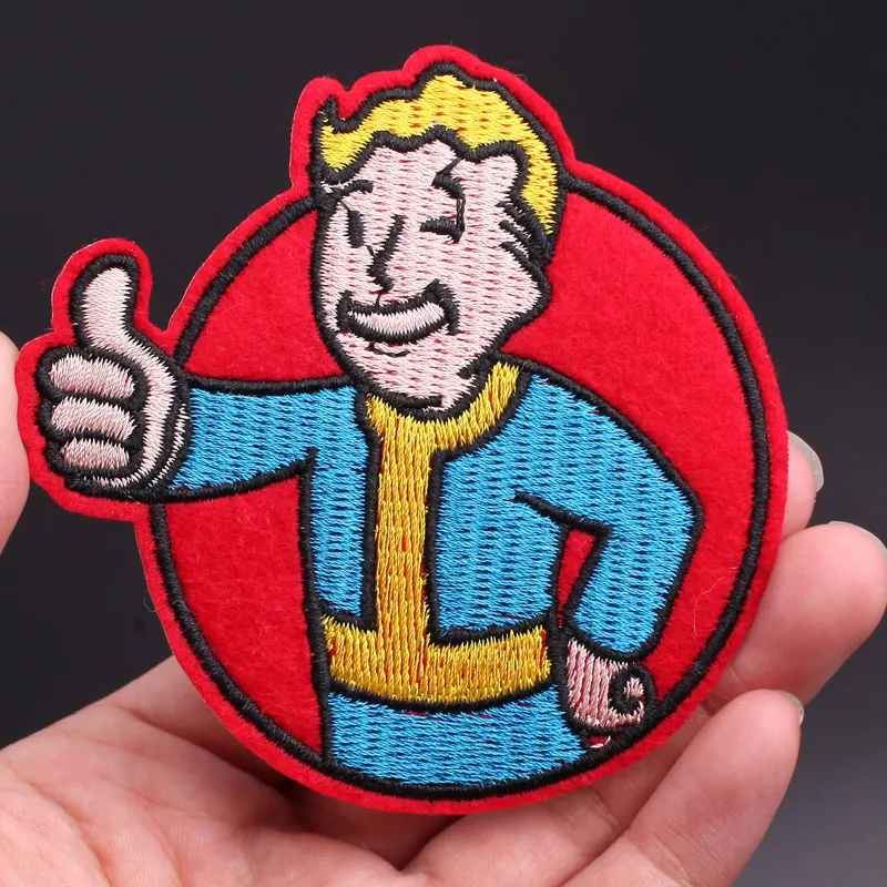 Fallout Vault Boy Patches for Clothing Thermoadhesive Patches Iron on Military Patches on Clothes Cute Yellow Bee Patch Badges