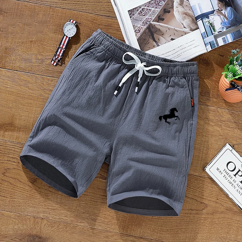 الصيف الرجال القطن والكتان السراويل رقيقة جدا التجفيف السريع تنفس الرياضة عارضة السراويل فضفاضة الكلاسيكية الرباط السراويل الرجال #4
