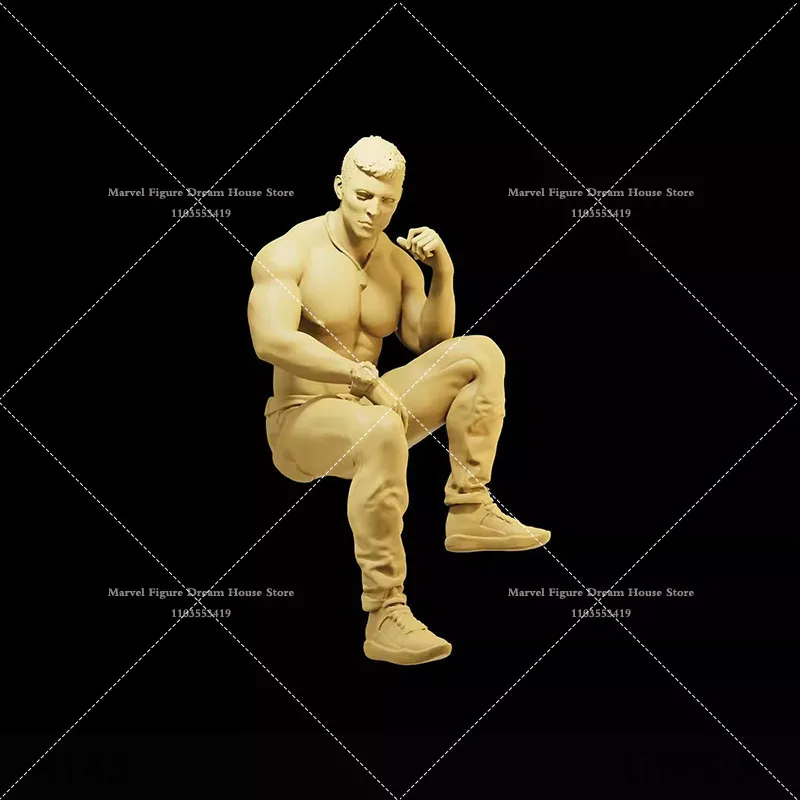 1/64 1/43 1/35 Scale Miniature Scene Doll Accessory White Model Un-panited Fashionable Muscular Man Tough Guy Action Figure Mode