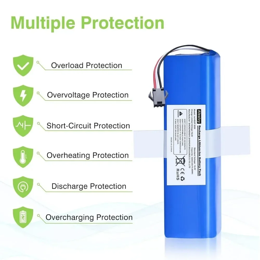 Akumulator 14,4 V 12800 mAh do XiaoMi Lydsto R1, Viomi S9, Proscenic M7 Pro, Lenovo LR1 Zamienny akumulator litowo-jonowy — zdjęcie produktu 4