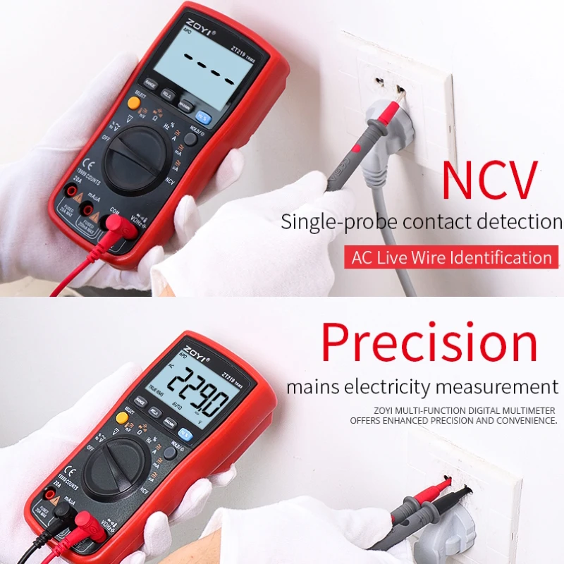 ZOYI ZT-219 digital multimeter 19999 count true effective value multimeter AC/DC ammeter voltmeter professional voltage tester
