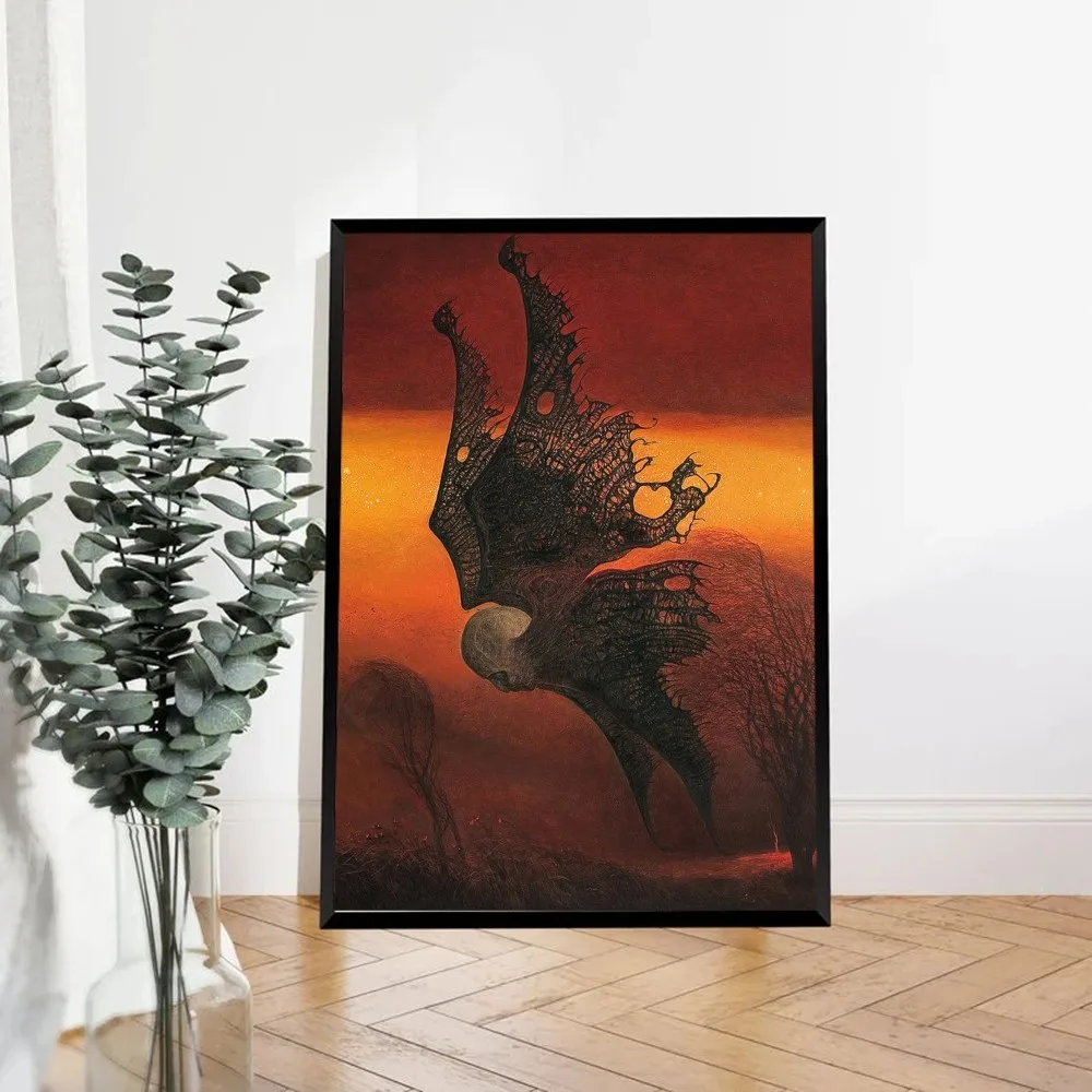 Zdzislaw Beksinski plakat artystyczny klasyczny Vintage plakaty Vintage Room Home Bar wystrój kawiarni dekoracje domowe w stylu nordyckim