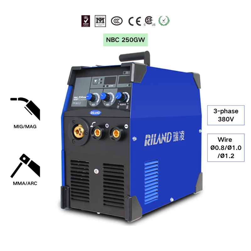 NBC 250/300 LED Digital Display Welder MIG 250 250A MIG/MMA Inverter Gas Shielded Arc Welding Machine Carbon Steel 380V 1-Year