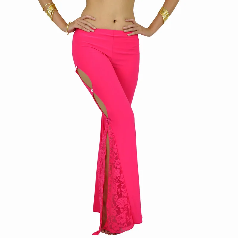 New Side Slit Lace Pants Belly Dance Practice Pants Oriental Dance Training Performance Adult Woman Costume Clothes Dance wear