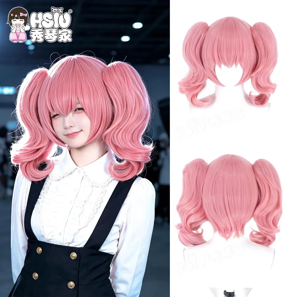 

Anime Role Play Hairpiece Combo, HSIU 35cm Gradient Pink Short Synthetic Wig for Inu X Boku SS Fans