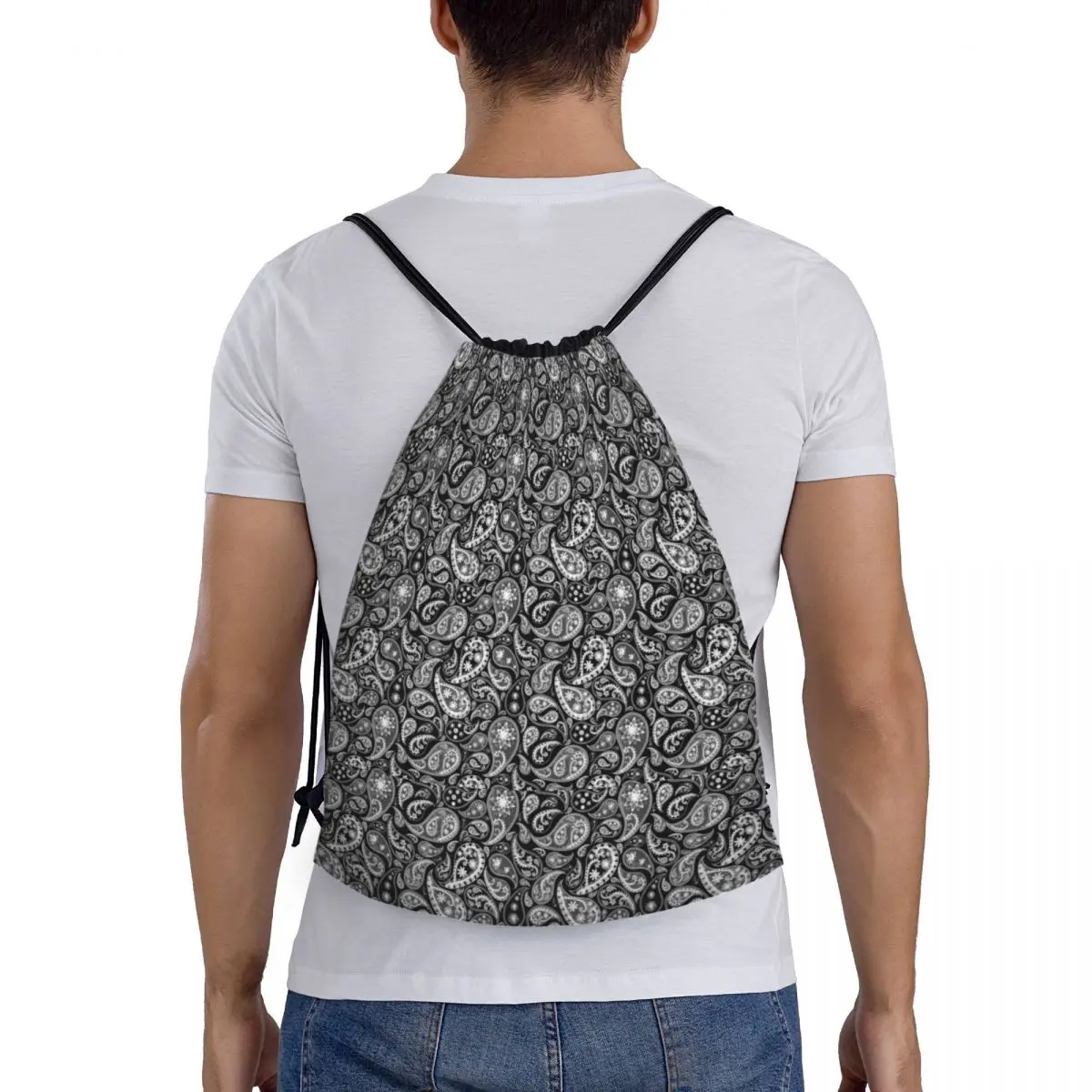 Sacs à dos Bandana Paisley pour hommes et femmes, sac de sport pliable, sac à dos de rangement d'entraînement, motif de proximité, Wstring