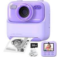 Kids Digital Camera 1080P Vedio Thermal Instant Print Camera With 32G For Girls Boys Age 3-12 Best Christmas Birthday Gifts