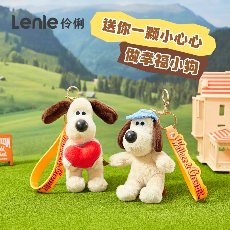 Anime gromit pelúcia wallace brinquedos dos desenhos animados cães kawaii saco pingente chaveiro anime filhote de cachorro wallace & gurus bonecas de pelúcia presente aniversário