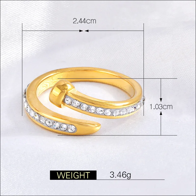 Cross-Border European and American Ins Style High-End Design Open Versatile Stainless Steel Ring for Women