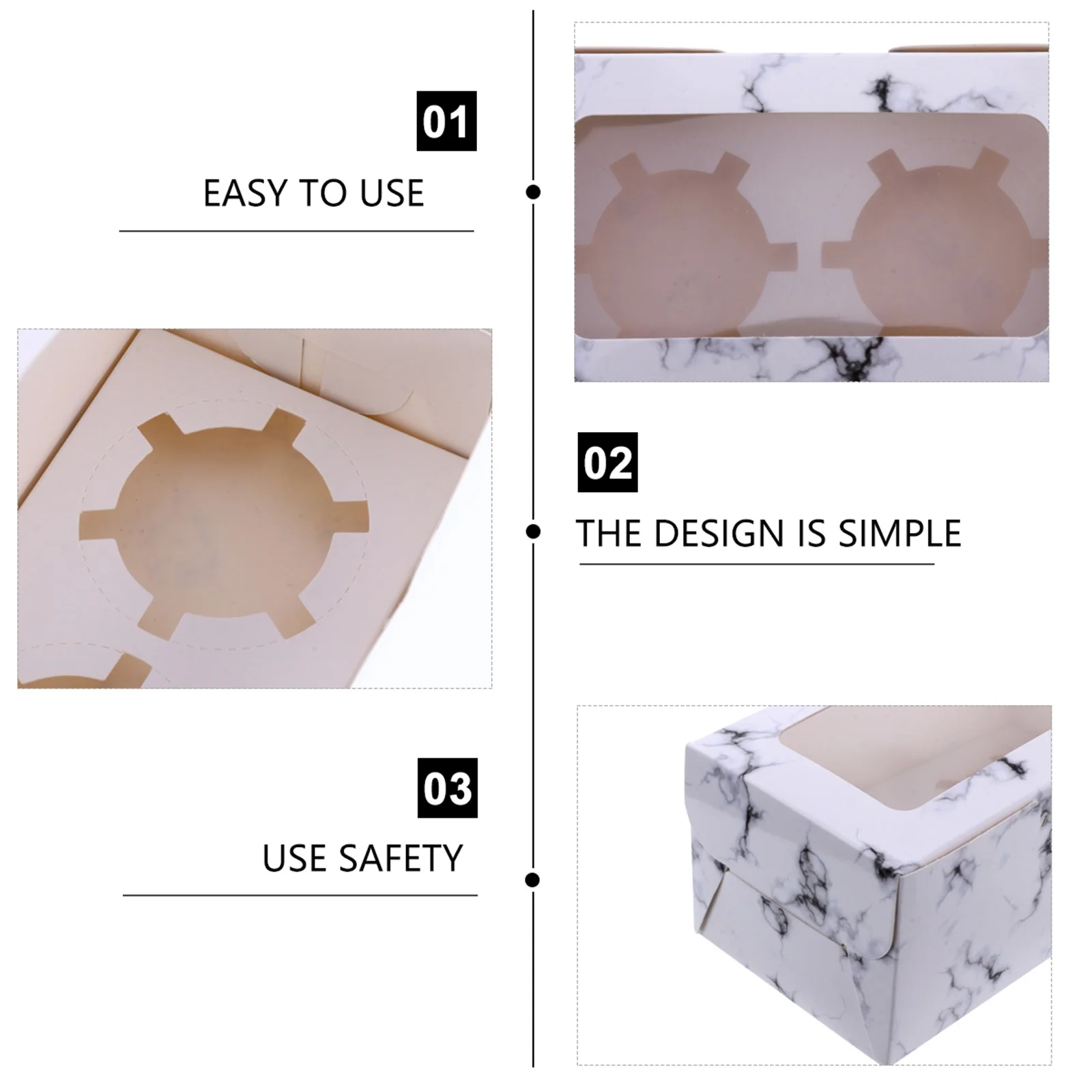 

10 Pcs Mini Muffins Egg Tart Cake Packaging Box Macaroon Boxes Biscuit Dessert Containers White Storage