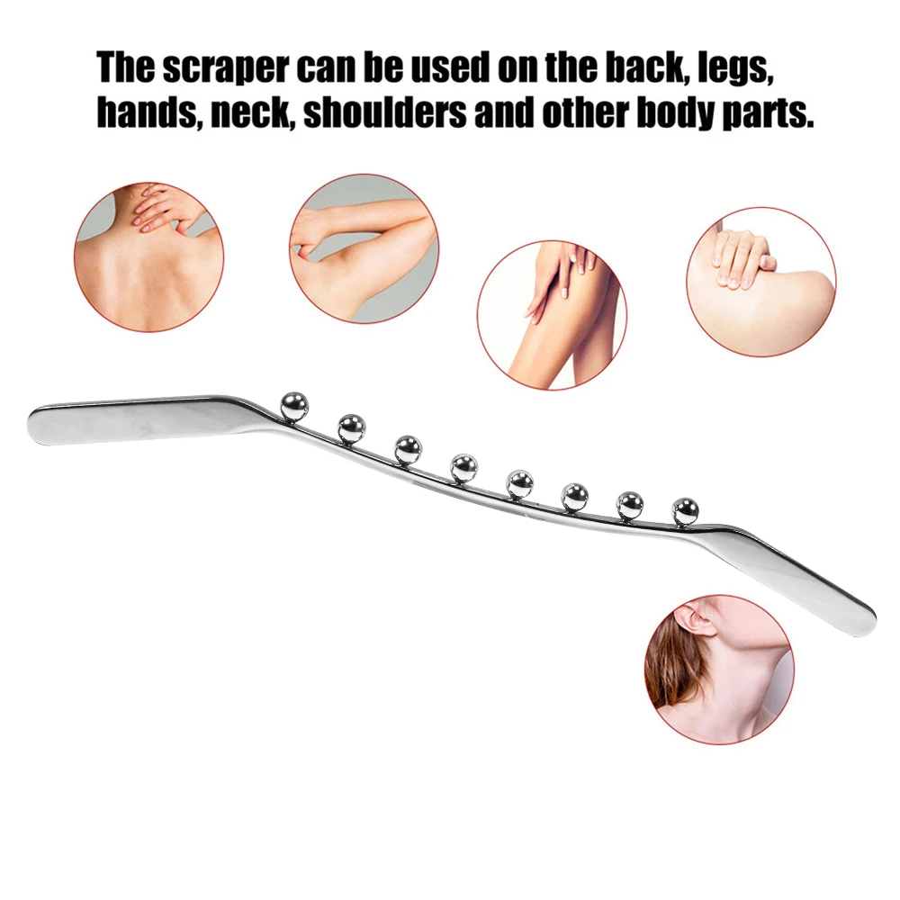 1Pcs Guasha Stick Stainless Steel Scraping Stick Therapy Massage Tools Lymphatic Drainage Trigger Point Massager for Neck Back
