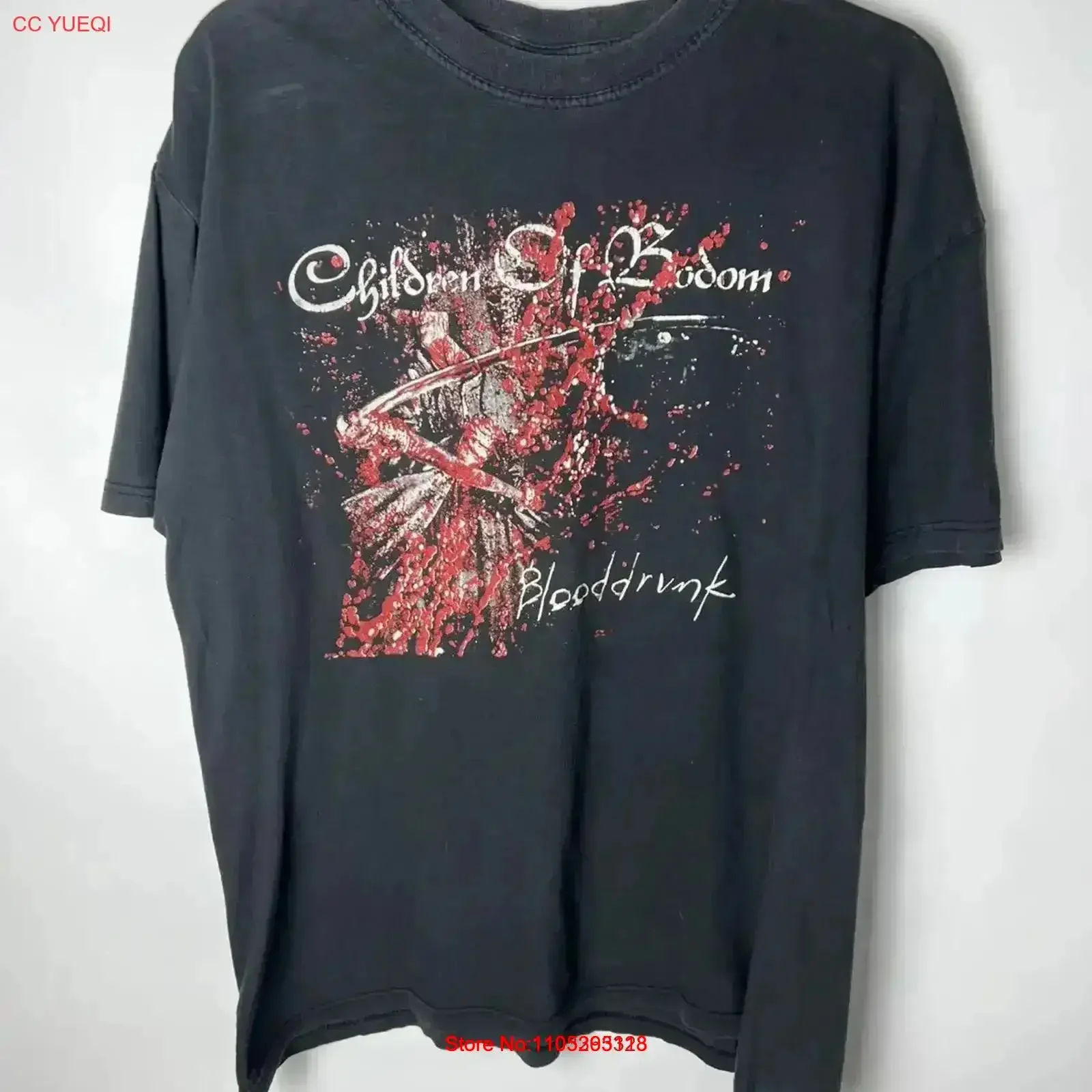 Blooddrunk CHILDREN OF BODOM Black T Shirt All Sizes AR657 vintage Washed Stretched Comfortable homme graphic Breathable Unisex