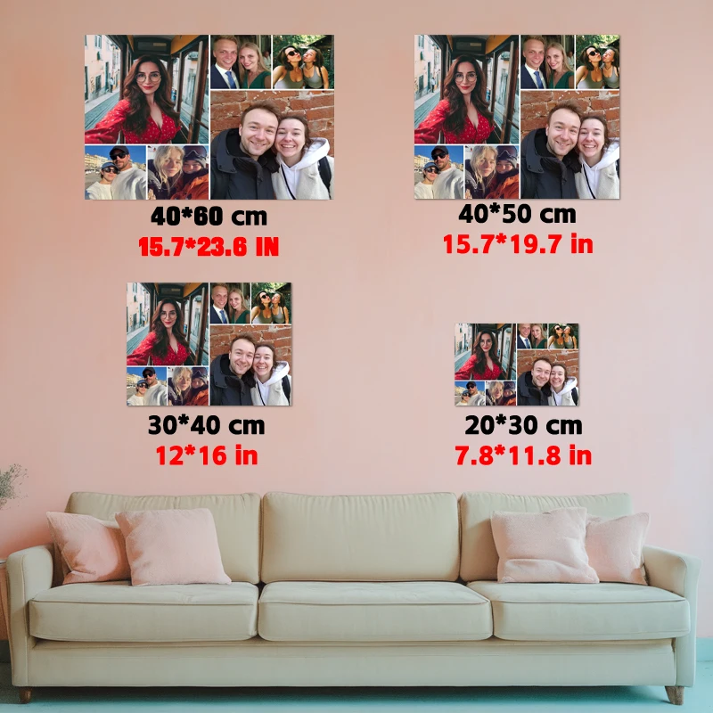 قطعة واحدة من ملصقات الحائط متعددة الصور، هدية الذكرى السنوية، دافئة، ديكور منزلي حديث، لوحة قماشية بدون إطار #4